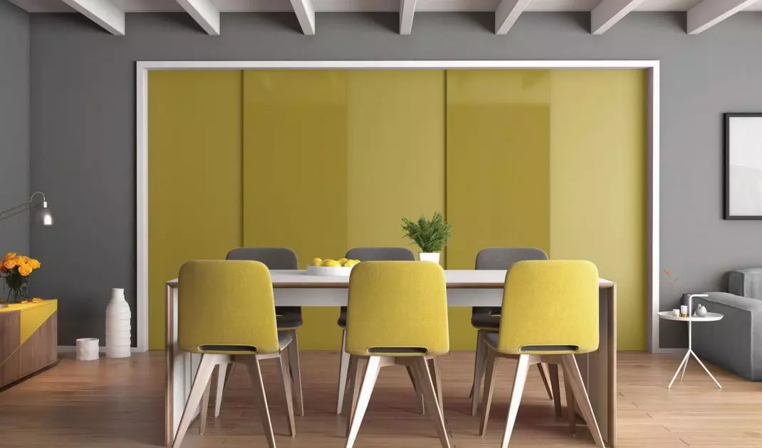 Lacobel can be used to create furniture facades