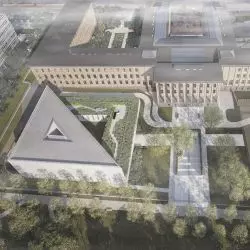 konkursowa propozycja pawilonu przy Muzeum Narodowym w Warszawie