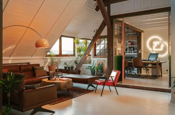 Eclectic loft with graphic flair