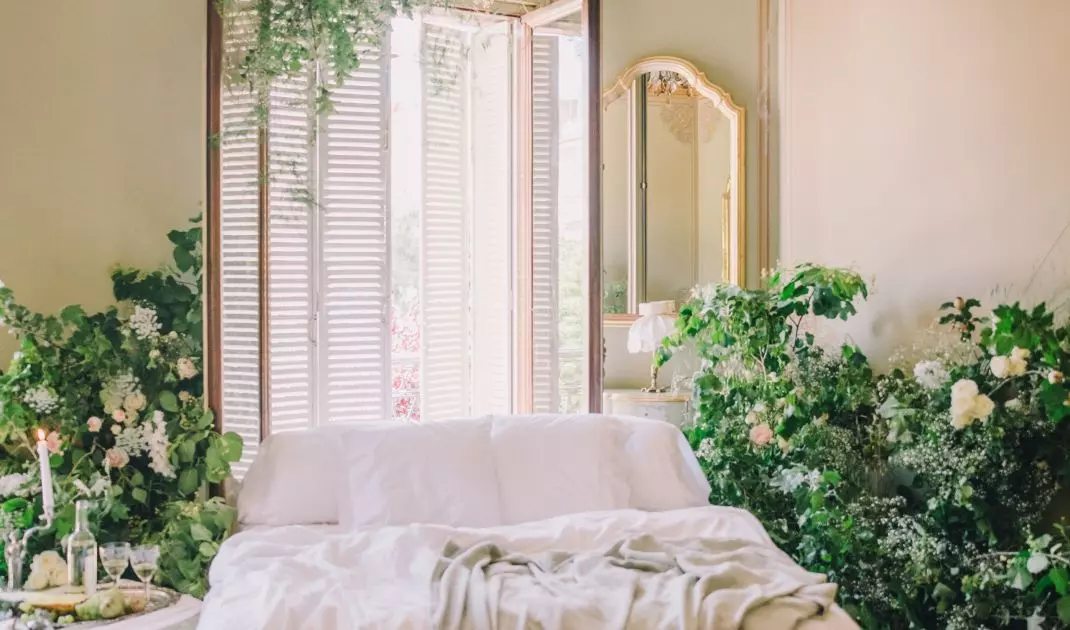 A classic chandelier will give your bedroom a romantic touch
