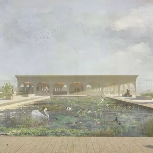 A green oasis on the Arno River. The winning design for a pavilion in Florence