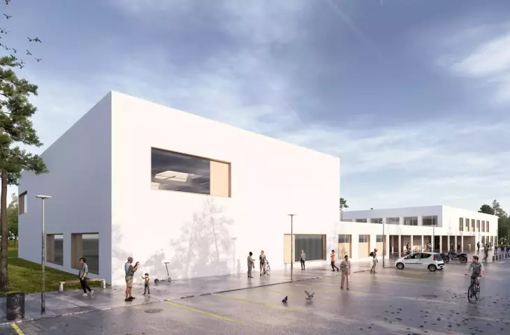 New Warsaw high school designed by plus3 architects is under construction