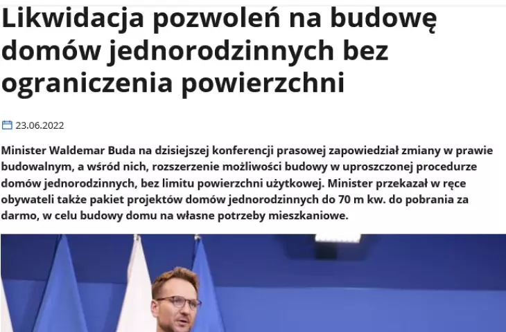 Dowolny metraż bez pozwolenia na budowę? Są zapowiedzi