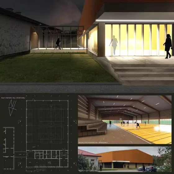 III Nagroda w konkursie na projekt sali gimnastycznej