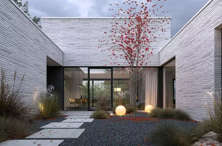 Dom z Patio 1: nowoczesny dom atrialny