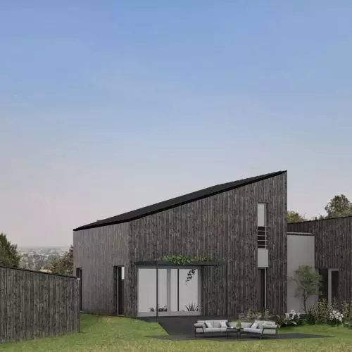 Design of a house with a forest in Mikolow