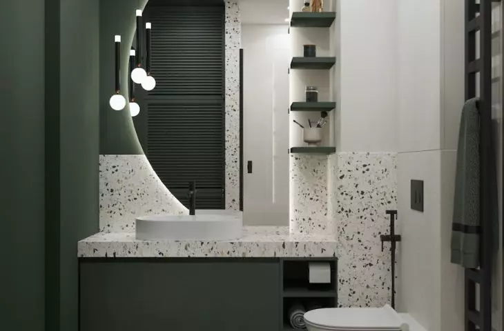 Bottle green toilet