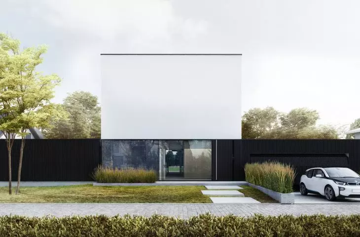 House project behind the wall