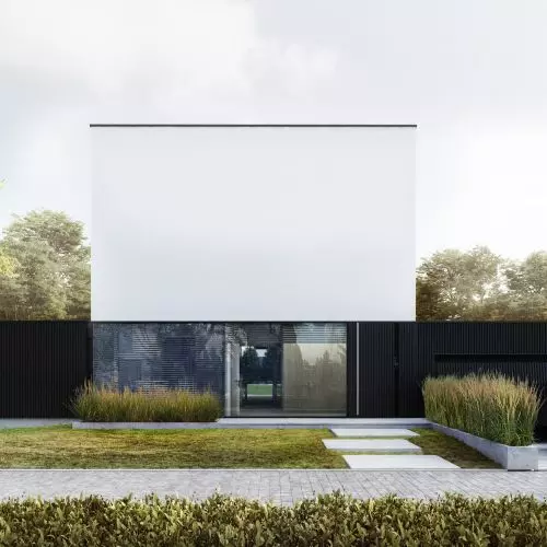 House project behind the wall