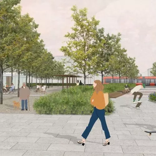 This is what Dabrowski Square in Lodz may look like. The city has presented a concept
