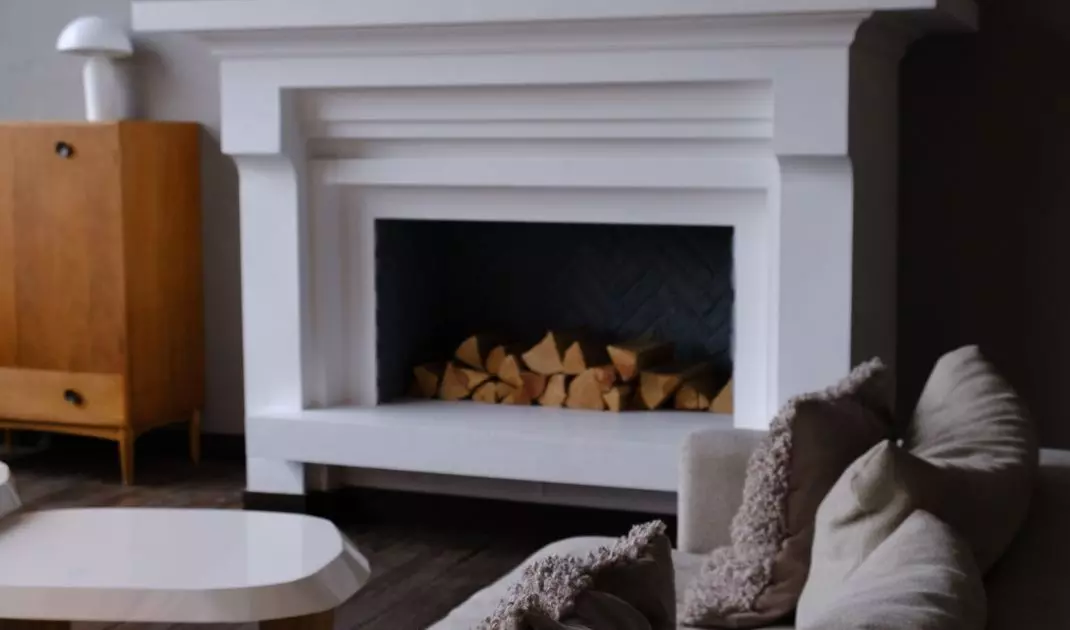 Fireplace in the interior