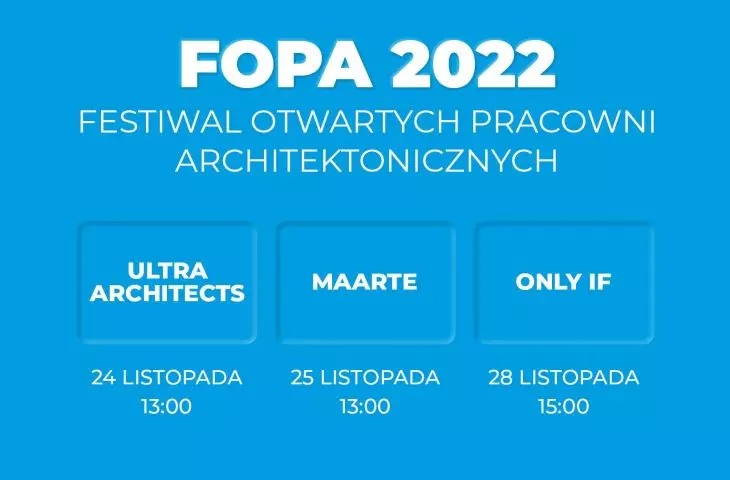 Poznan, Tricity, New York. The autumn edition of the Festival of Open Architecture Studios is coming.