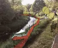 Zaprojektowana przestrzeń parku liniowego