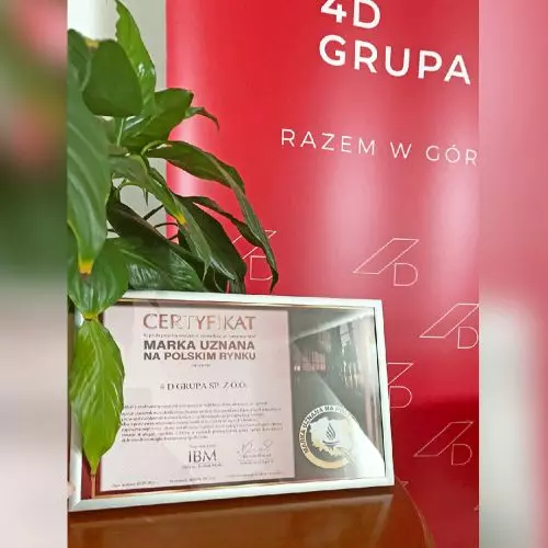 4D Grupa wyróżniona certyfikatem „Marka uznana na polskim rynku”