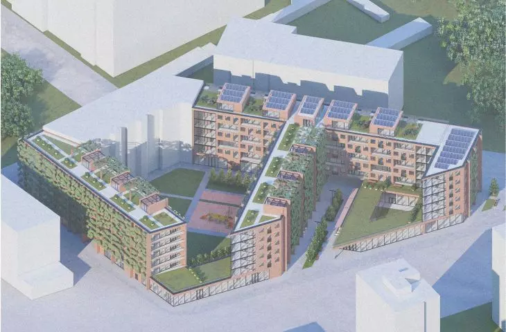 Green habitat in Wroclaw. Student design of a friendly housing estate