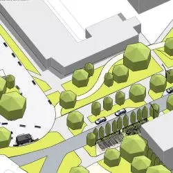 Fragment projektu zielonej osi Gliwice–Zabrze