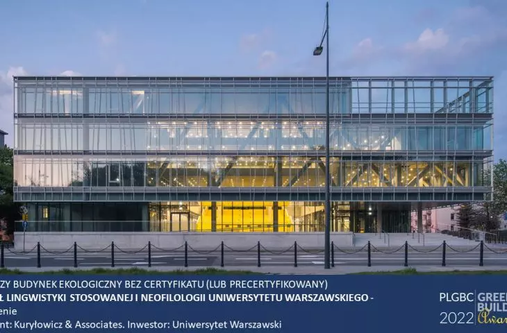 Wyróżnienie w kategorii Najlepszy budynek ekologiczny bez certyfikatu (bądź precertyfikowany)
