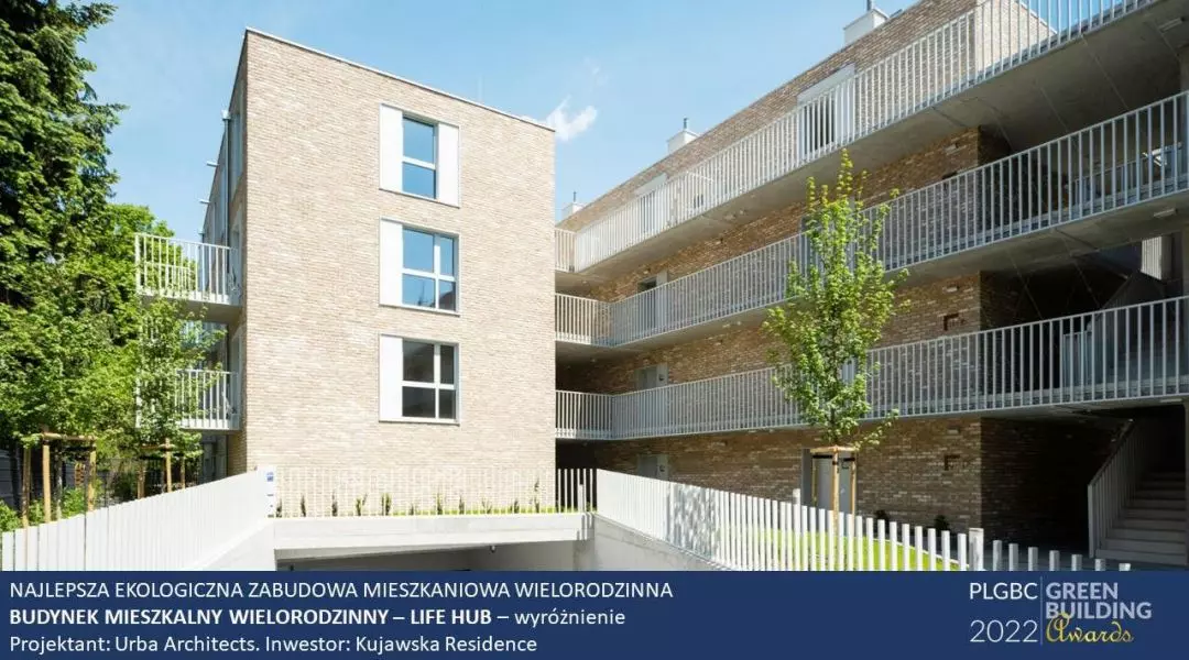 Wyróżnienie w kategorii Najlepsza ekologiczna zabudowa mieszkaniowa wielorodzinna