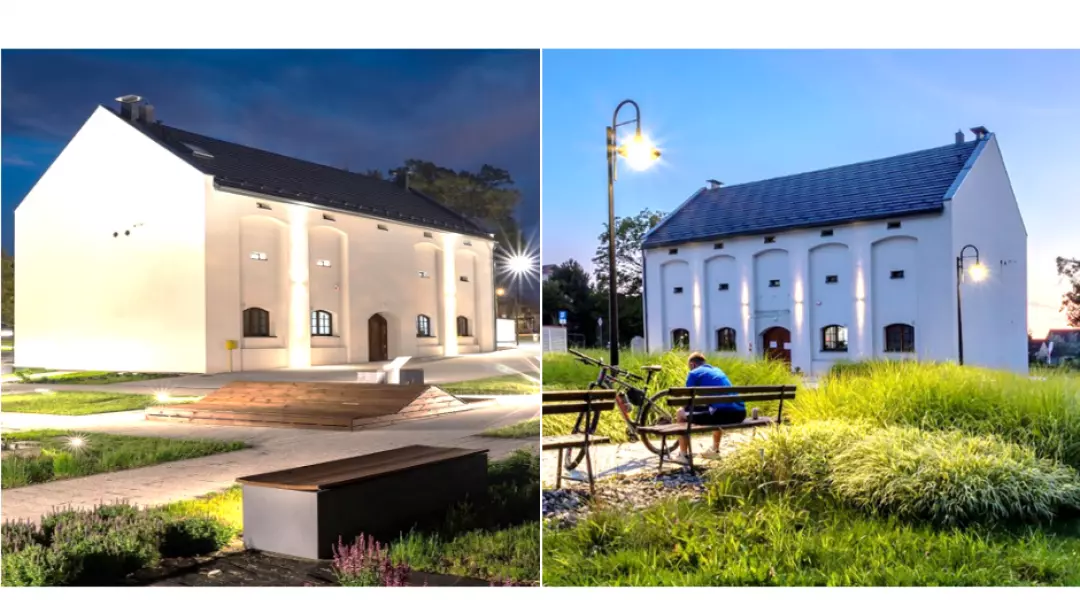 Zagospodarowanie terenu wokół dawnego spichlerzu (budynku muzealnego pod nazwą Dom Przyrodnika) w gminie Hażlach
