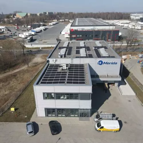 Jedna z największych elektrowni słonecznych w okolicach Wrocławia na dachu magazynu centralnego firmy Merida!