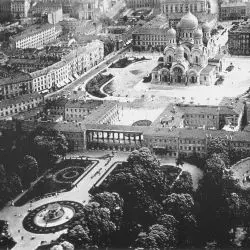 Pałac Saski z lotu ptaka; fotografia wykonana około 1919 roku
