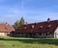 Falling into disrepair farm buildings on Babińskiego Street in Kraków