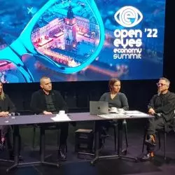Prelegenci Prologu, od lewej: Sandra Sitek-Juranek, Anna Maria Trawińska, Piotr Chuchacz, Anna Maj, Alek Janicki