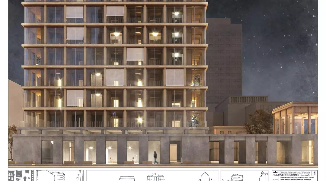 I Nagroda, „Architektura mieszkaniowa w obliczu zmian klimatu. Projekt budynku wielorodzinnego w Warszawie”