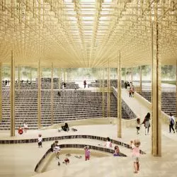 Konkursowa praca na projekt dziecięcej biblioteki Pinokia we włoskim Collodi