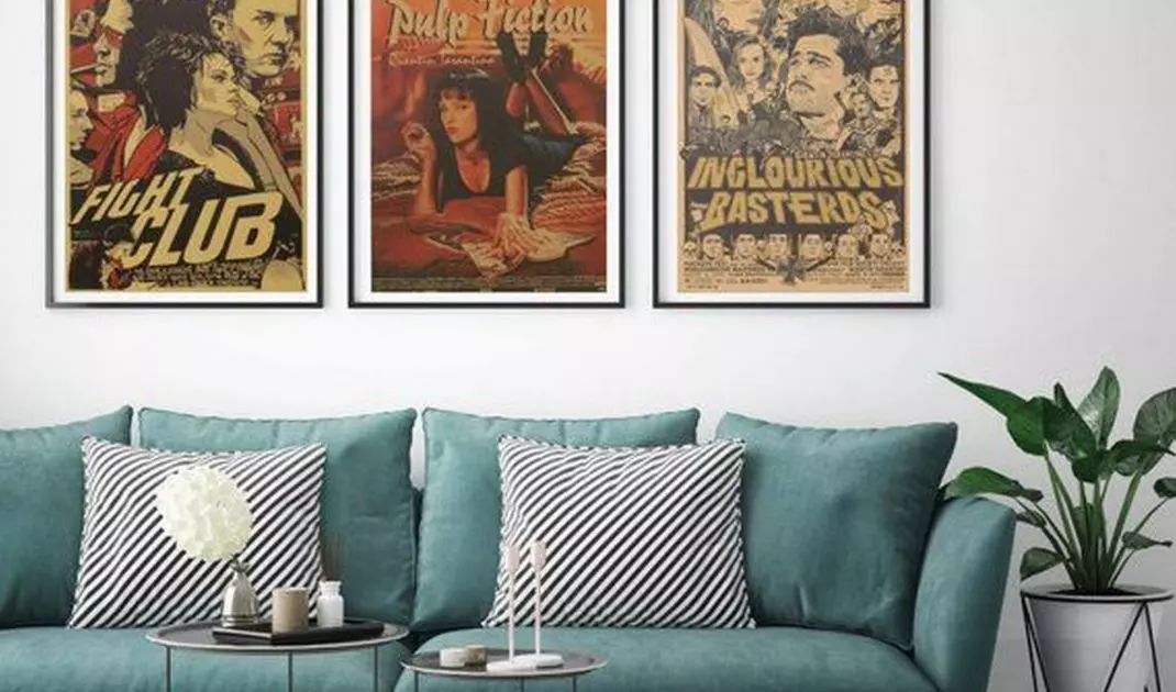 Movie posters in the living room