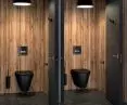 WC S21 S BLACK, TEMPOFLUX 3 flush valve and black accessories ©DELABIE