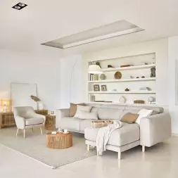 Sofa Singa, fotel Cindrela, stoliki Elmina i meble z kolekcji Beyla