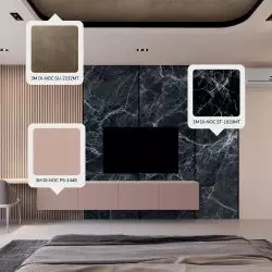 Zdjęcie pokoju hotelowego po rewitalizacji folią architektoniczną 3M Di-Noc