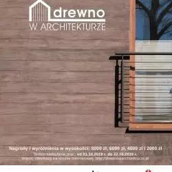 Plakat konkursu „Drewno w Architekturze”