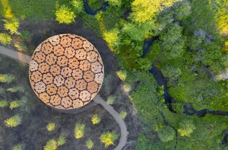 Xylem, pawilon projektu Francisa Kéré dla Tippet Rise Art Center, Montana, 2019