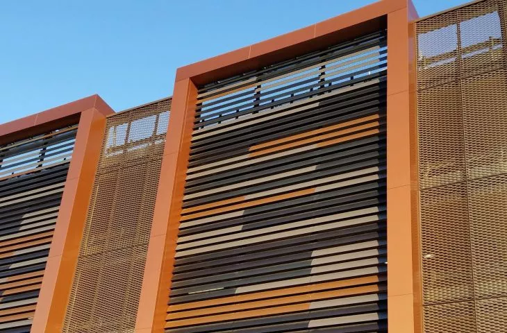 Modern architecture using perforated metal sheets