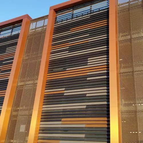 Modern architecture using perforated metal sheets