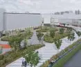 Nowy zielony pasaż na poznańskich Targach - przyjazny skrót w dzielnicy łazarz, wizualizacja
