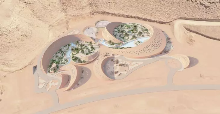 Projekt willi na pustyni inspirowany jest kształtem wydm