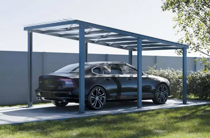 Konsport fence posts and carports with the possibility of mounting photovoltaic panels
