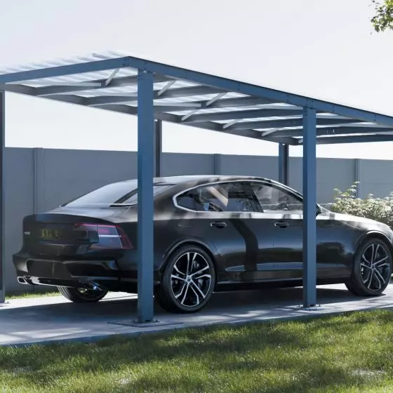 Carport z dachem z poliwęglanu