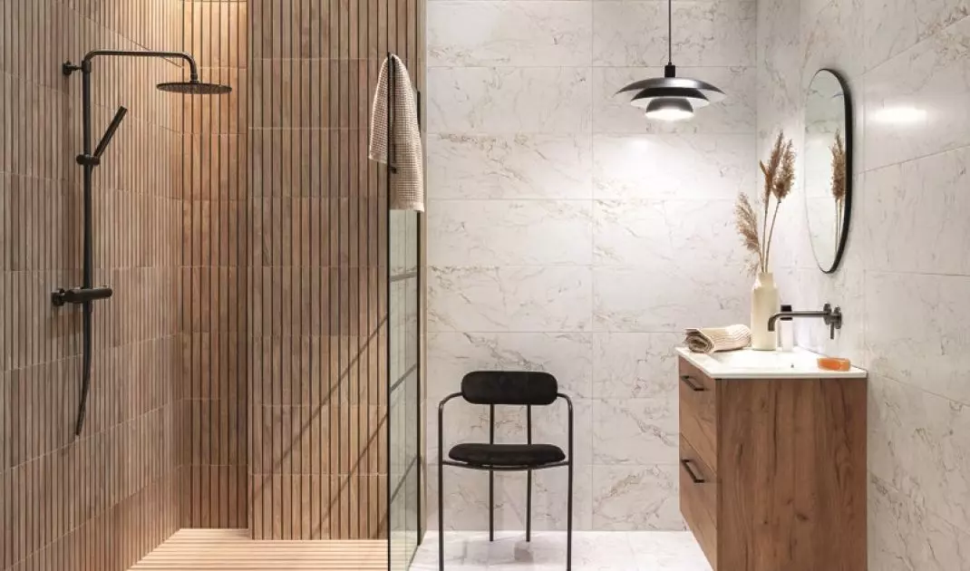 Wood imitation tiles