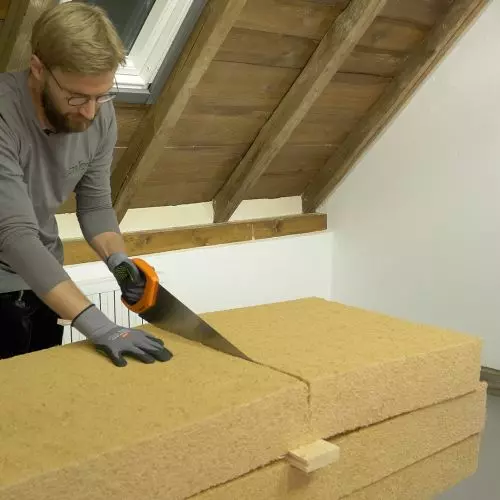 Healthy and energy-efficient home with natural thermal insulation STEICOflex 036