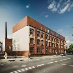 Stara Papiernia po adaptacji dla Uniwersytetu Artystycznego, wizualizacja, Poznań, ul. Szyperska