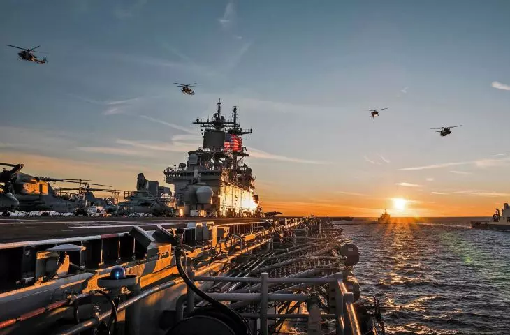 Floating city. U.S. Navy floating multi-city.