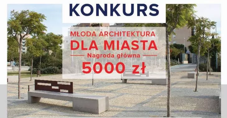 Plakat konkursu „Młoda Architektura dla Miasta”
