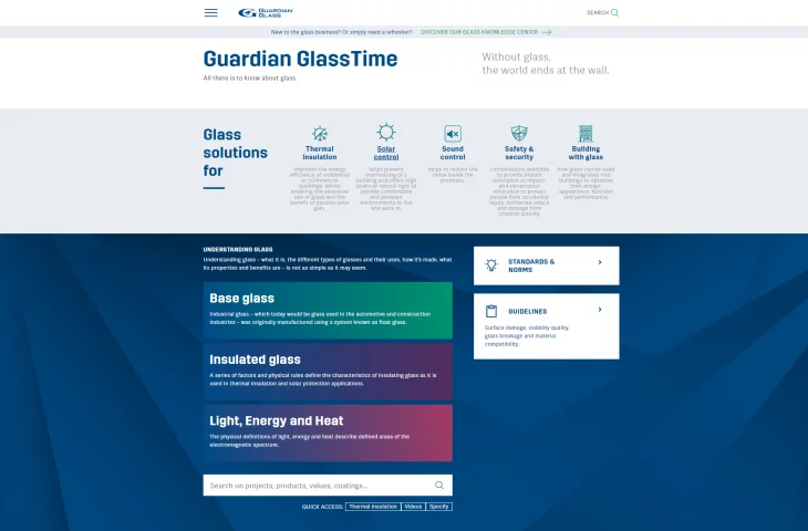 Internetowe centrum wiedzy o szkle od Guardian Glass