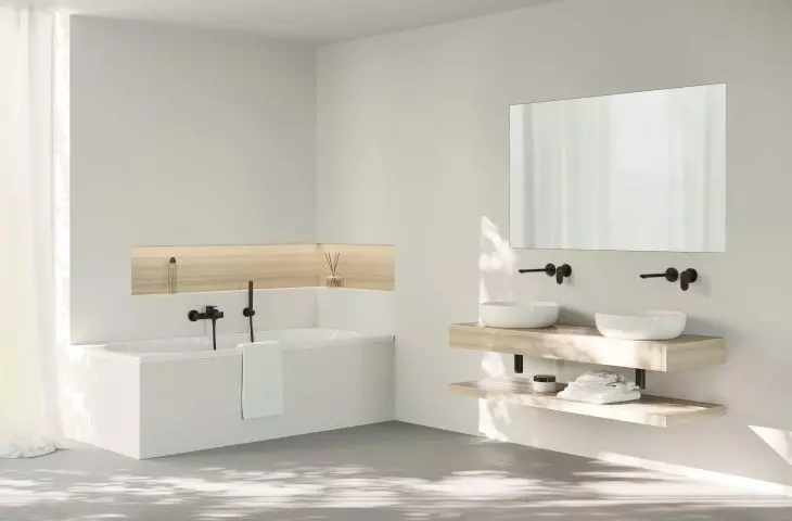Cozy minimalism in the bathroom