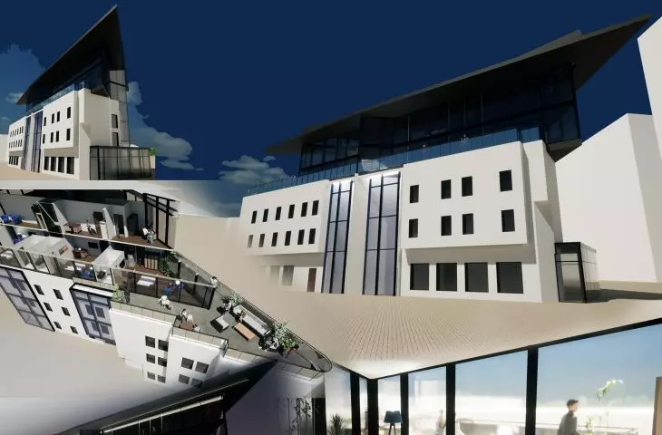 Student competition for the design of the expansion of the Willa Pastel hotel in Bialystok.