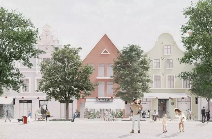 Results of the competition to develop a design concept for the spatial development of the market square in Trzebiatow